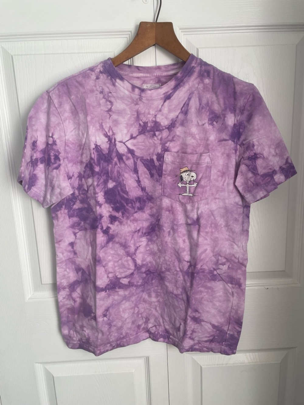 Peanuts Purple Tie-Dye Crew Neck Tee